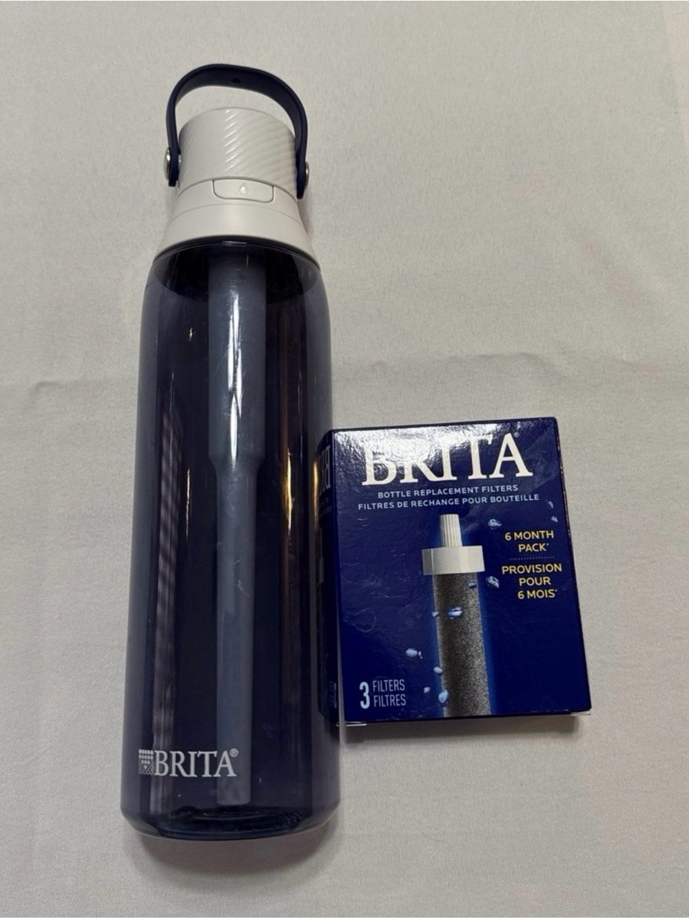 TWO Brita Water Bottles with 3 pack replacements